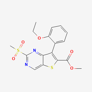 molecular formula C17H16N2O5S2 B8752797 Methyl 7-(2-ethoxyphenyl)-2-(methylsulfonyl)thieno[3,2-d]pyrimidine-6-carboxylate 