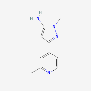 molecular formula C10H12N4 B8752820 1-methyl-3-(2-methylpyridin-4-yl)-1H-pyrazol-5-amine 