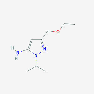 molecular formula C9H17N3O B8752883 3-[(Ethyloxy)methyl]-1-(1-methylethyl)-1H-pyrazol-5-amine 