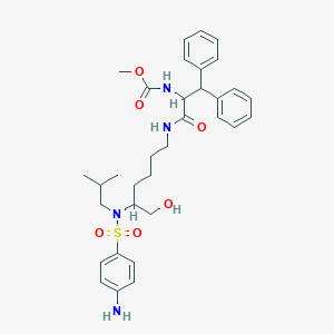 molecular formula C33H44N4O6S B8752964 N-[(5S)-5-{[(4-Aminophenyl)sulfonyl](isobutyl)amino}-6-hydroxyhex yl]-Nalpha-(methoxycarbonyl)-beta-phenyl-L-phenylalaninamide 
