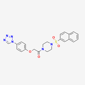 molecular formula C23H22N6O4S B8753415 1-[4-(naphthalene-2-sulfonyl)piperazin-1-yl]-2-[4-(1H-1,2,3,4-tetrazol-1-yl)phenoxy]ethan-1-one 