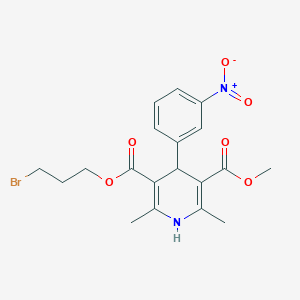 molecular formula C19H21BrN2O6 B8753445 3-(3-bromopropyl) 5-methyl 2,6-dimethyl-4-(3-nitrophenyl)-1,4-dihydro-3,5-pyridinedicarboxylate 
