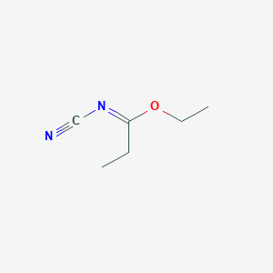 molecular formula C6H10N2O B8753684 ethyl N-cyanopropionimidate 