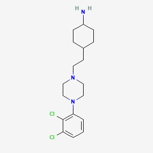 molecular formula C18H27Cl2N3 B8753885 trans-4-(2-(4-(2,3-Dichlorophenyl)piperazin-1-yl)ethyl)cyclohexan-1-amine 