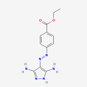 4-[N'-(3,5-diaminopyrazol-4-ylidene)hydrazino]benzoic acid ethyl ester