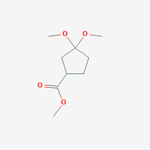 molecular formula C9H16O4 B8753923 Methyl 3,3-dimethoxycyclopentanecarboxylate 