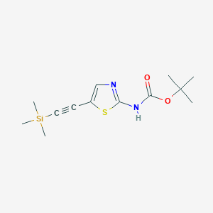 molecular formula C13H20N2O2SSi B8754036 Tert-butyl (5-((trimethylsilyl)ethynyl)thiazol-2-yl)carbamate 