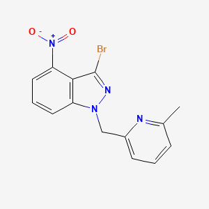 molecular formula C14H11BrN4O2 B8754039 3-Bromo-1-((6-methylpyridin-2-yl)methyl)-4-nitro-1H-indazole 