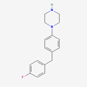 molecular formula C17H19FN2 B8754077 Piperazine, 1-[4-[(4-fluorophenyl)methyl]phenyl]- CAS No. 181207-57-8