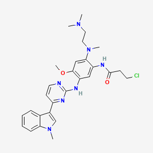 molecular formula C28H34ClN7O2 B8754199 3-chloro-N-(2-((2-(dimethylamino)ethyl)(methyl)amino)-4-methoxy-5-((4-(1-methyl-1H-indol-3-yl)pyrimidin-2-yl)amino)phenyl)propanamide 