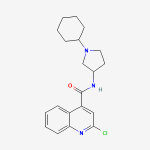 molecular formula C20H24ClN3O B8754203 2-Chloro-N-(1-cyclohexylpyrrolidin-3-yl)quinoline-4-carboxamide CAS No. 60691-45-4