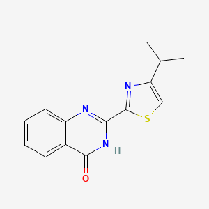 molecular formula C14H13N3OS B8754346 2-(4-Isopropylthiazol-2-yl)quinazolin-4(3H)-one CAS No. 923274-28-6