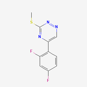 molecular formula C10H7F2N3S B8754384 as-Triazine, 5-(2,4-difluorophenyl)-3-(methylthio)- CAS No. 69466-81-5