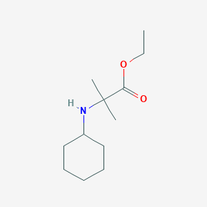 molecular formula C12H23NO2 B8754613 Ethyl 2-(cyclohexylamino)-2-methylpropanoate 