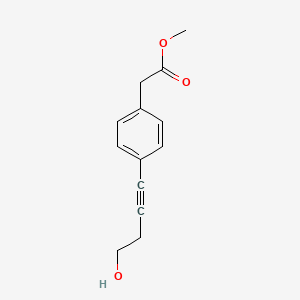 molecular formula C13H14O3 B8754756 Methyl 4-(4-hydroxy-1-butynyl)phenylacetate CAS No. 192804-72-1