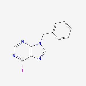 molecular formula C12H9IN4 B8754965 9-benzyl-6-iodo-9H-purine CAS No. 83135-13-1