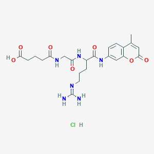 molecular formula C23H31ClN6O7 B008755 5-[[2-[[5-(Diaminomethylideneamino)-1-[(4-methyl-2-oxochromen-7-yl)amino]-1-oxopentan-2-yl]amino]-2-oxoethyl]amino]-5-oxopentanoic acid;hydrochloride CAS No. 103213-40-7