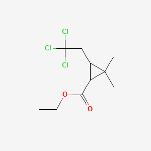 molecular formula C10H15Cl3O2 B8755293 Cyclopropanecarboxylic acid, 2,2-dimethyl-3-(2,2,2-trichloroethyl)-, ethyl ester CAS No. 60254-14-0
