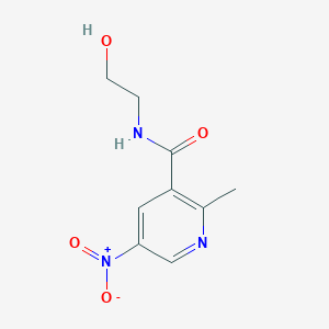 molecular formula C9H11N3O4 B8755338 N-(2-Hydroxyethyl)-2-methyl-5-nitropyridine-3-carboxamide CAS No. 59290-04-9