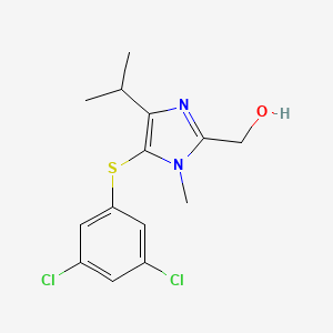molecular formula C14H16Cl2N2OS B8755496 (5-(3,5-Dichlorophenylthio)-4-isopropyl-1-methyl-1H-imidazol-2-yl)methanol CAS No. 178978-97-7