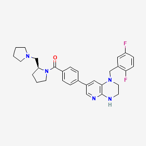 molecular formula C30H33F2N5O B8755555 Methanone,[4-[1-[(2,5-difluorophenyl)methyl]-1,2,3,4-tetrahydropyrido[2,3-b]pyrazin-7-yl]phenyl][(2S)-2-(1-pyrrolidinylmethyl)-1-pyrrolidinyl]- 