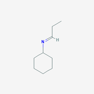 molecular formula C9H17N B8755736 Cyclohexanamine, N-propylidene- CAS No. 1195-49-9