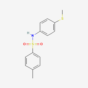 molecular formula C14H15NO2S2 B8755741 N-[4-(Methylthio)phenyl]-p-toluenesulfonamide 