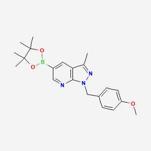 1-(4-methoxybenzyl)-3-methyl-5-(4,4,5,5-tetramethyl-1,3,2-dioxaborolan-2-yl)-1H-pyrazolo[3,4-b]pyridine