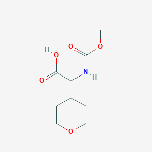 molecular formula C9H15NO5 B8755917 2-(methoxycarbonylamino)-2-(tetrahydro-2H-pyran-4-yl)acetic acid 