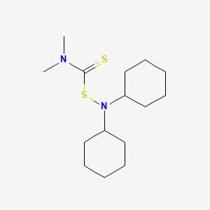 molecular formula C15H28N2S2 B8756061 Cyclohexanamine, N-cyclohexyl-N-[[(dimethylamino)thioxomethyl]thio]- CAS No. 51976-94-4