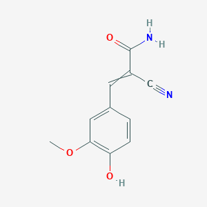 molecular formula C11H10N2O3 B8756143 2-Cyano-3-(4-hydroxy-3-methoxyphenyl)prop-2-enamide 