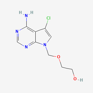 molecular formula C9H11ClN4O2 B8756164 2-((4-Amino-5-chloro-7H-pyrrolo[2,3-d]pyrimidin-7-yl)methoxy)ethanol CAS No. 115093-87-3