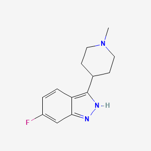 molecular formula C13H16FN3 B8756188 1H-Indazole, 6-fluoro-3-(1-methyl-4-piperidinyl)- CAS No. 98294-99-6