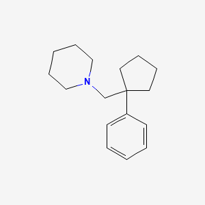 molecular formula C17H25N B8756270 Piperidine, 1-((-phenylcyclopentyl)methyl)- CAS No. 102207-08-9