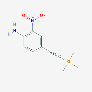 molecular formula C11H14N2O2Si B8756302 2-Nitro-4-((trimethylsilyl)ethynyl)aniline CAS No. 518982-26-8