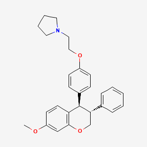 molecular formula C28H31NO3 B8756463 (E)-1-(2-(4-(3,4-Dihydro-7-methoxy-3-phenyl-2H-1-benzopyran-4-yl)phenoxy)ethyl)pyrrolidine CAS No. 33382-08-0