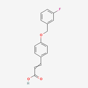 molecular formula C16H13FO3 B8756851 3-[4-[(3-fluorophenyl)methoxy]phenyl]prop-2-enoic Acid 