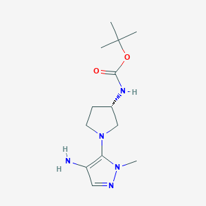 molecular formula C13H23N5O2 B8757046 (S)-tert-Butyl(1-(4-amino-1-methyl-1H-pyrazol-5-yl)pyrrolidin-3-yl)carbamate 