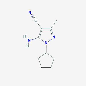 molecular formula C10H14N4 B8757201 5-amino-1-cyclopentyl-3-methyl-1H-pyrazole-4-carbonitrile 