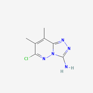 molecular formula C7H8ClN5 B8757232 6-Chloro-7,8-dimethyl-[1,2,4]triazolo[4,3-B]pyridazin-3-amine 