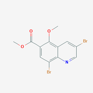 molecular formula C12H9Br2NO3 B8757238 Methyl 3,8-dibromo-5-methoxyquinoline-6-carboxylate 