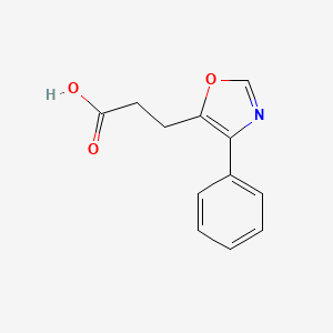 molecular formula C12H11NO3 B8757265 3-(4-Phenyloxazol-5-yl)propanoic acid CAS No. 89150-04-9