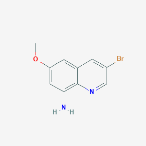 molecular formula C10H9BrN2O B8757440 3-Bromo-6-methoxyquinolin-8-amine CAS No. 86544-43-6