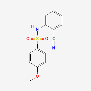 molecular formula C14H12N2O3S B8757454 N-(2-cyanophenyl)-4-methoxybenzenesulfonamide 