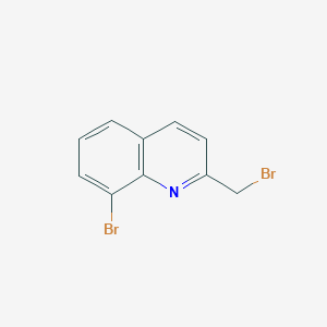 molecular formula C10H7Br2N B8757523 8-Bromo-2-(bromomethyl)quinoline 
