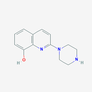 molecular formula C13H15N3O B8757575 2-(1-piperazinyl)-8-Quinolinol 