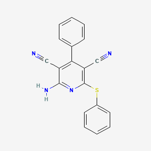 2-Amino-4-phenyl-6-phenylsulfanylpyridine-3,5-dicarbonitrile