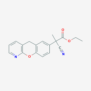 molecular formula C18H16N2O3 B8757737 alfa-Methyl-alfa-cyano-5H-[1] benzopyrano [2,3-b] pyridine-7-acetic acid ethyl ester CAS No. 52549-16-3