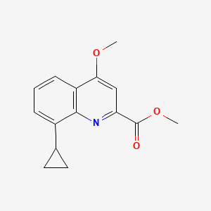 molecular formula C15H15NO3 B8757929 Methyl 8-cyclopropyl-4-methoxyquinoline-2-carboxylate CAS No. 921760-94-3