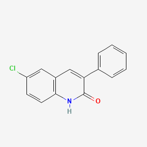 molecular formula C15H10ClNO B8757930 6-Chloro-3-phenyl-2-quinolinol CAS No. 85274-64-2